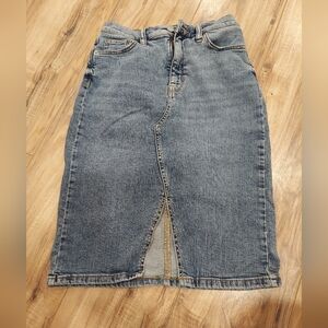 Denim Pencil Skirt Size 0 Banana Republic Factory Jean Slit Womens Denim